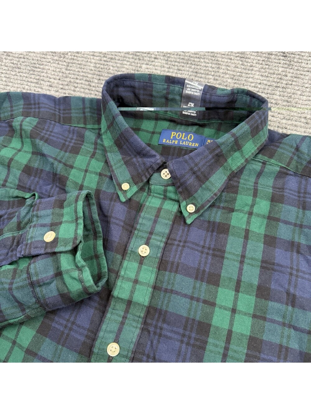 Polo Ralph Lauren Black Watch Plaid Shirt Mens XLT Tall Button Down Pony NWOT - Picture 2 of 5